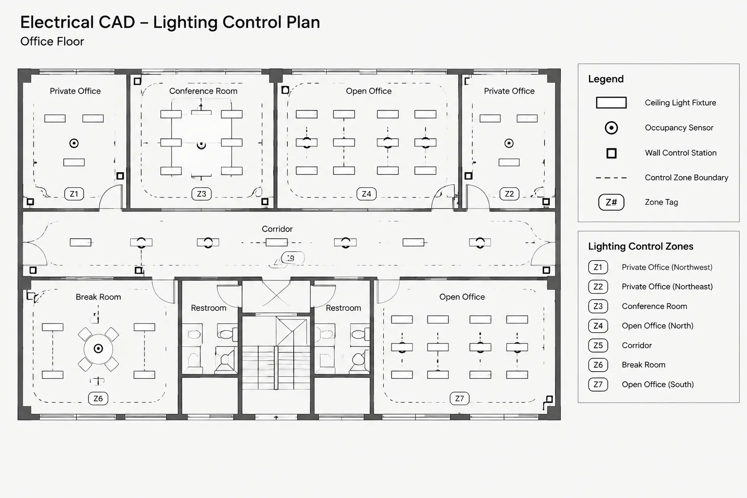 Lighting Control Drawings in CAD: Coordinating Zones, Devices, and Control Diagrams
