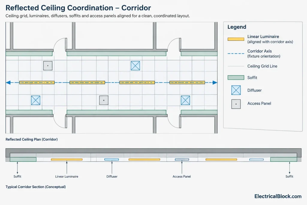 Lighting Fixture Orientation in CAD: Rotation, Alignment, and Schedule Coordination electrical CAD illustration