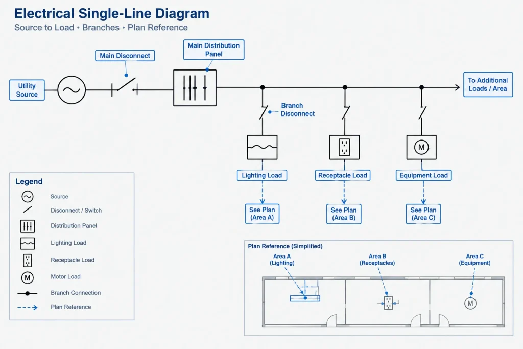 Plan-to-One-Line Reconciliation in Electrical CAD: A Cross-Check Workflow electrical CAD illustration