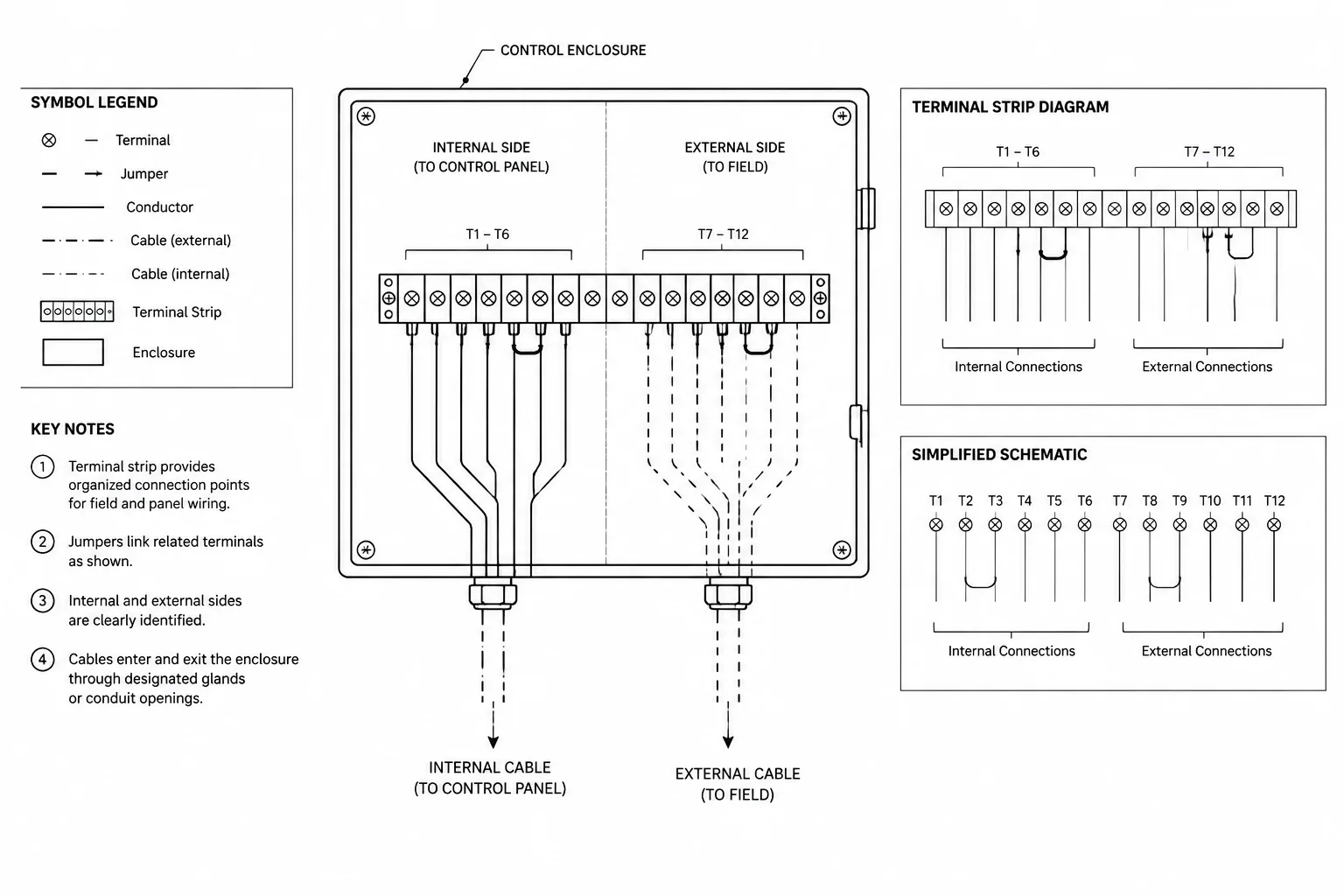 Terminal Block Diagrams in CAD: Strips, Jumpers, and Connection References